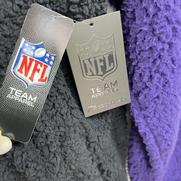 NFL Team Apparel NWT Baltimore Ravens M/L Sherpa Fleece Shacket Black Full Zip - Picture 12 of 16